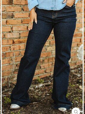 Lucky & Blessed Dark Indigo Straight-Leg Jeans